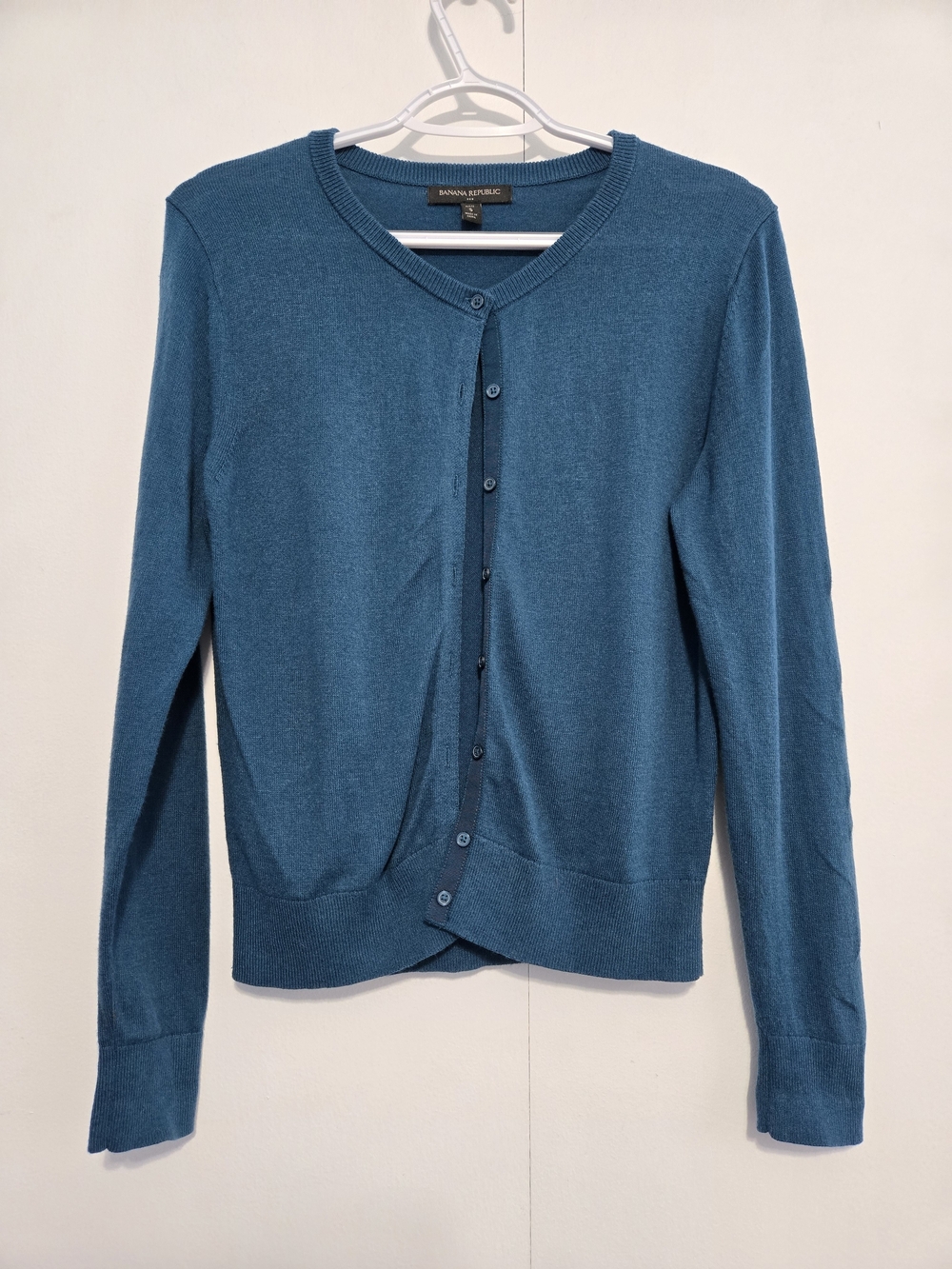Banana Republic Petite Cashmere Blend Blue Cardigan Sweater Women's S